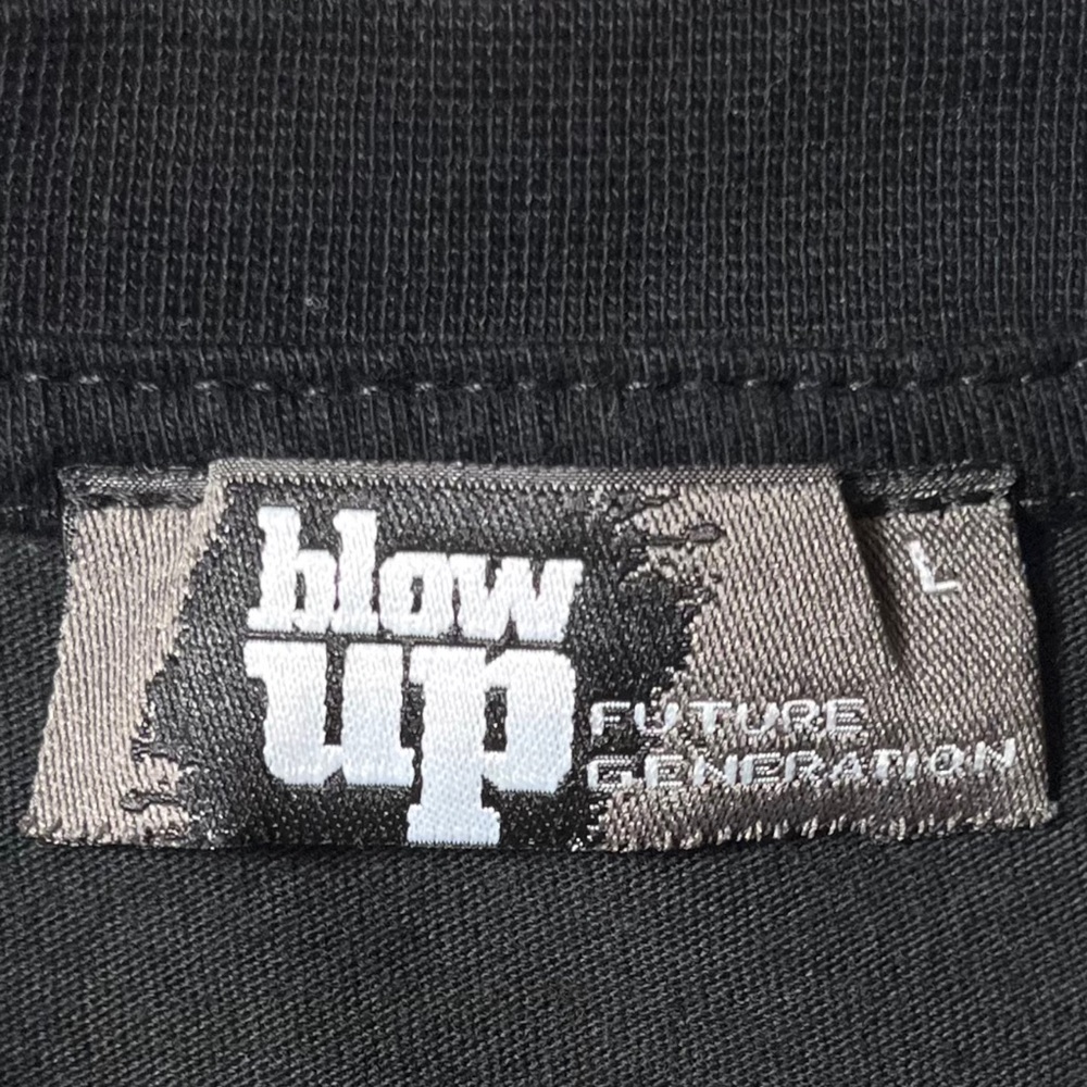 Blow Up Fashion Teddy Bear Patch Tee Men’s Large Black Crewneck 100% Cotton - Picture 7 of 8